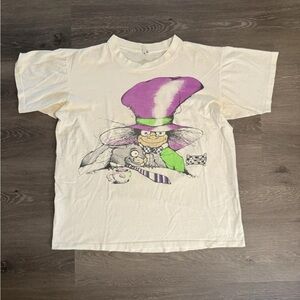 RARE VINTAGE ANDAZIA 1990s Alice in Wonderland Mad Hatter Tee Shirt